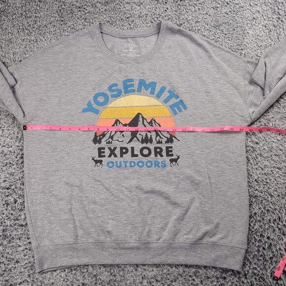 Yosemite California Sweatshirt Women Large Gray Tour Destination National Park - Picture 3 of 6